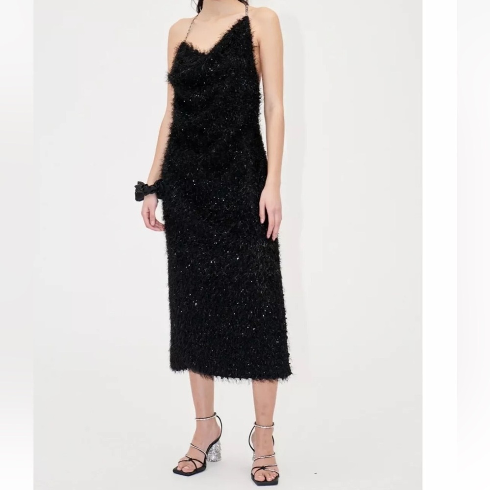 STINE Goya  promise fluffy black dress women size Small NWOT
